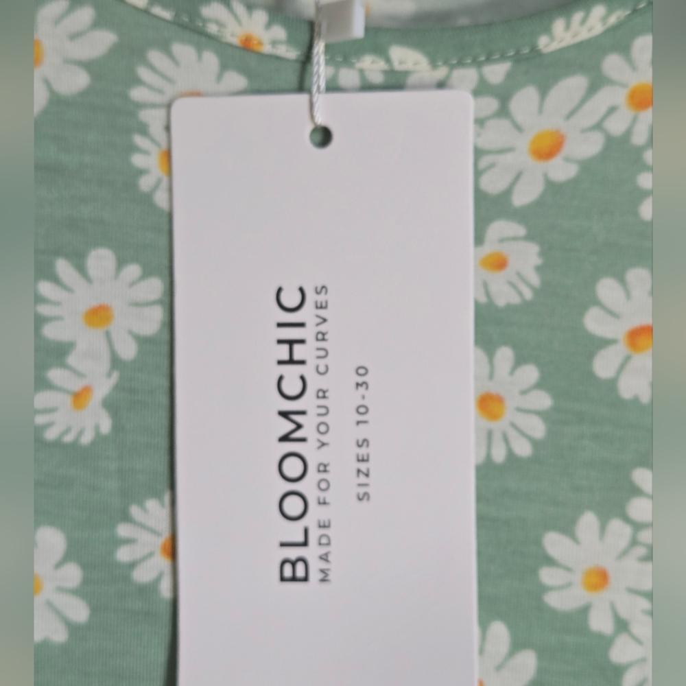 BloomChic Green and White Floral Midi Dress - Picture 6 of 7